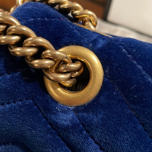 Authentic blue velvet medium Gucci Marmont - Picture 12 of 14